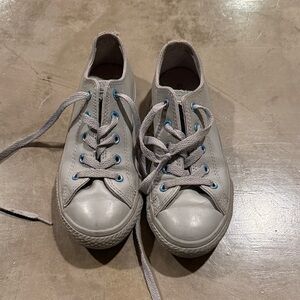 Converse Kids Gray Sneakers with Blue Accents